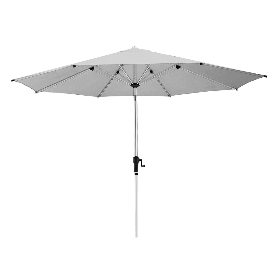 Anndora Alu Sonnenschirm rund in Silber Grau, Durchmesser: 350 cm, mit Kurbelsystem, 8 Streben und integriertem Winddach - Bild 1