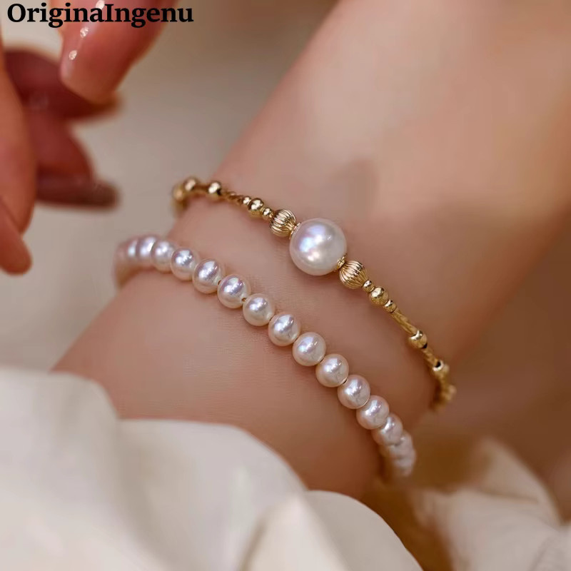 OriginaIngenu Armband, 14 Karat Gold gefüllt, natürliche Perlen, Unisex - Bild 3