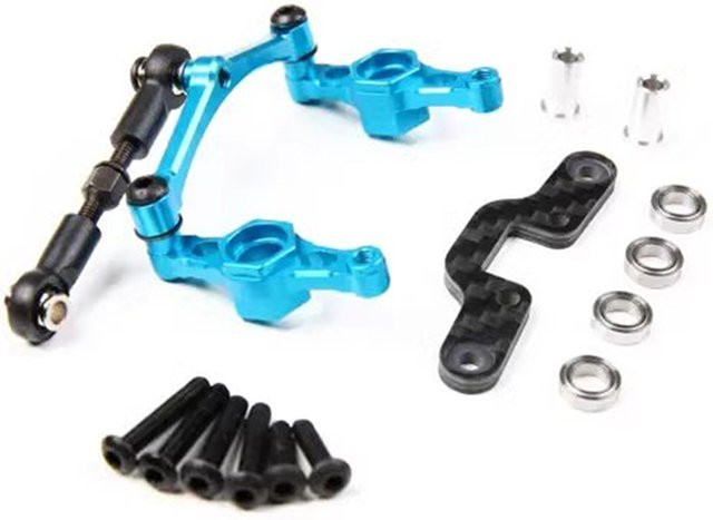Tamiya TT-02 CNC Aluminium Kurbel-Lenkarm mit Brücke, 1:10 RC Auto, Metall - Bild 1