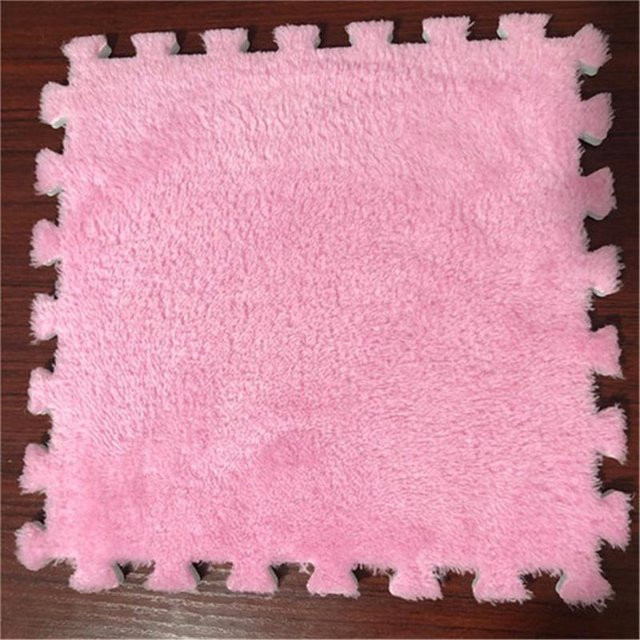 Waschbare Puzzle-Plüschmatte für Kinder und Wohnzimmer in Pfirsich, 10 Stück, B/T: 30 x 30 cm - Bild 1