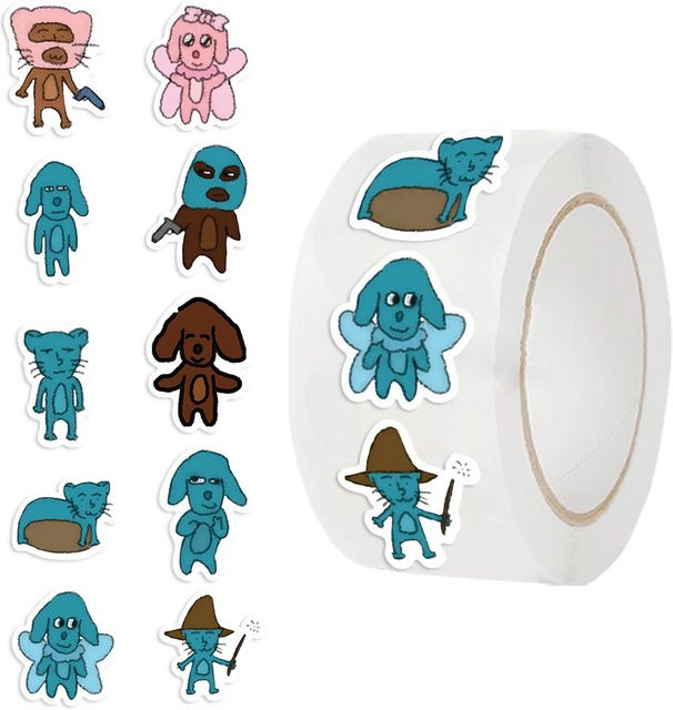 AnimeWorlds Store Washi-Tape mit orangefarbenem Welpen-Motiv für Tagebuch und Dekoration, 500 Stück pro Rolle - Bild 1