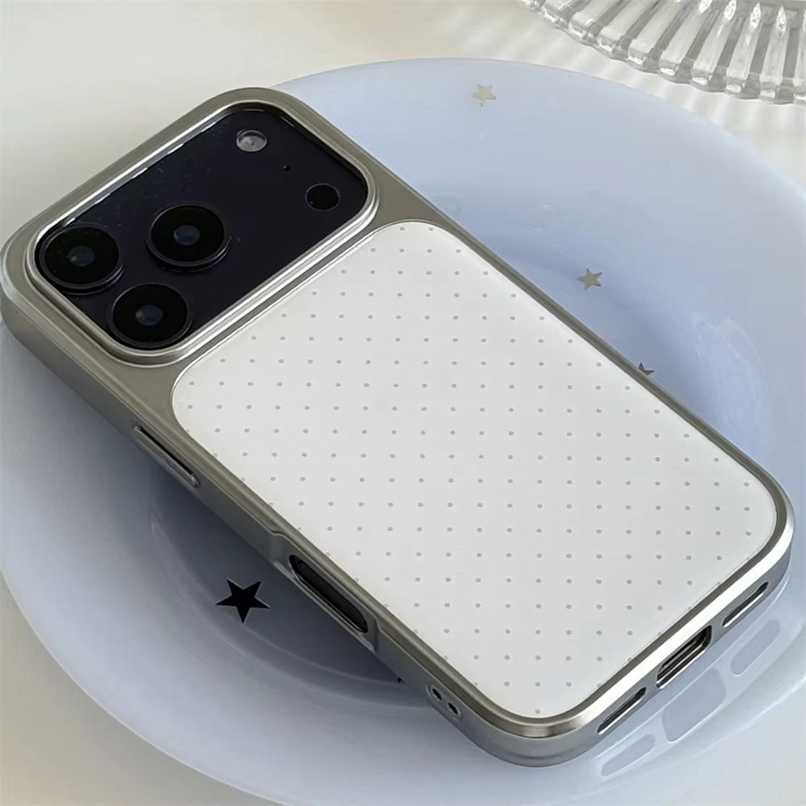 DecoPhone Handyhülle mit Polka-Dot-Muster und Epoxidharz in Weiß für iPhone 17 Pro Max, 16, 15, 14, 13 Pro Max - Bild 1
