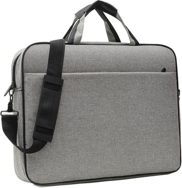 Stoßfeste Laptoptasche für 15,6 bis 17 Zoll mit großer Kapazität und Schutzgurt, Umhängetasche für Lenovo, HP, Dell, Asus und Samsung, Farben: Schwarz und Grau - Bild 1