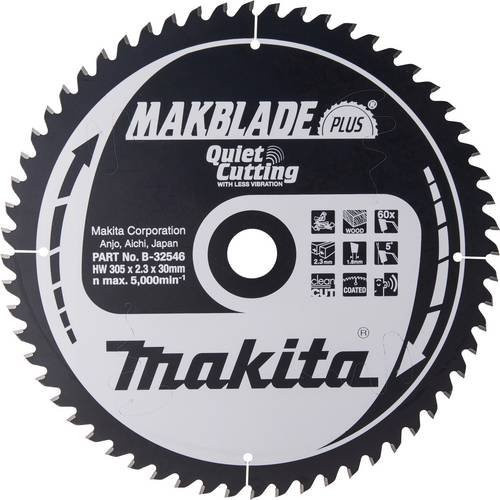 Makita Makblade+ Kreissägeblatt mit Carbide-Spitzen Durchmesser: 305 mm, Bohrung: 30,5 mm, Zähne: 60 - Bild 1