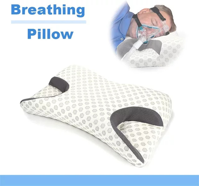 Geruchloses konturiges CPAP-Funktionskissen aus Memory-Schaum in Weiß, B/T/H: 50 x 50 x 3 cm - Bild 1