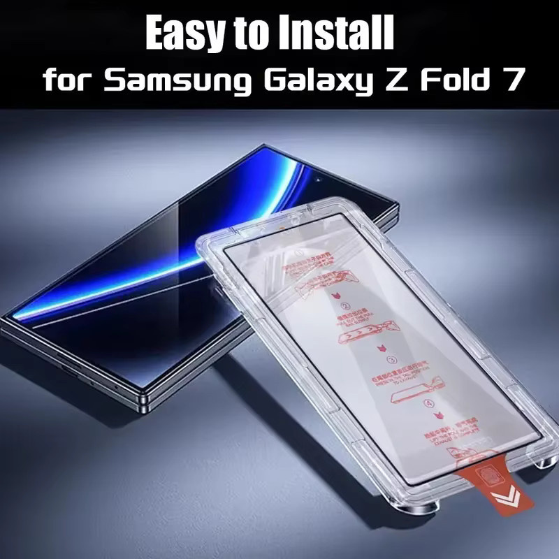 2 Stück Sichtschutz Displayschutzfolie für Samsung Galaxy Z Fold 7, Anti-Spy HD Klare Gehärtete Glas-Schutzfolie mit Kameraschutz, Transparent - Bild 4