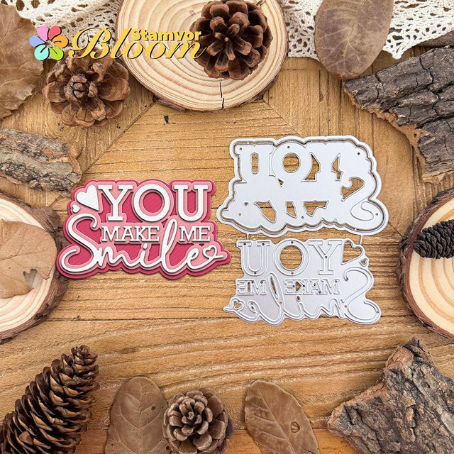 Original Lovely Metall-Stanzformen YOU MAKE ME SMILE in Silber für Scrapbooking und dekorative Prägung - Bild 1