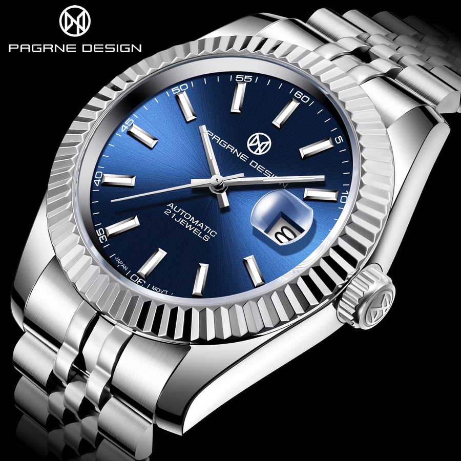 PAGRNE DESIGN Armbanduhr, Automatik, Edelstahl, Weiß, Herren - Bild 2