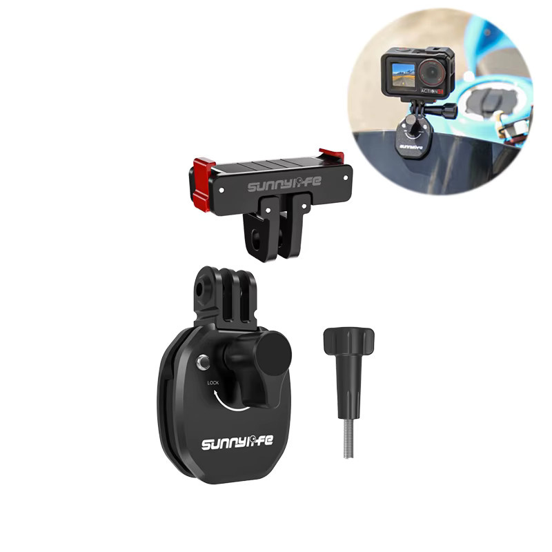 DJI Motorrad-Windschutzscheiben-Halterungsklemme mit OSMO 360 Schnellwechselbasis für Osmo Action 5 Pro, Action 4 und Action 3 in Schwarz - Bild 7