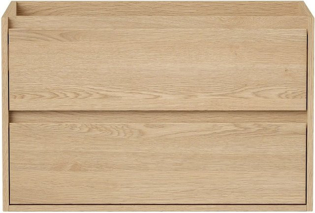 Waschbeckenunterschrank Milipam in Naturfarben Hell mit Eichenholzfurnier, Breite: 80 cm - Bild 1