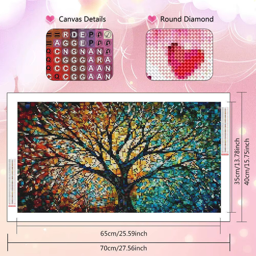 HUACAN Diamant-Mosaik-Malerei Landschaft mit Baum als Dekoration für Erwachsene in Mehrfarbig - Bild 2