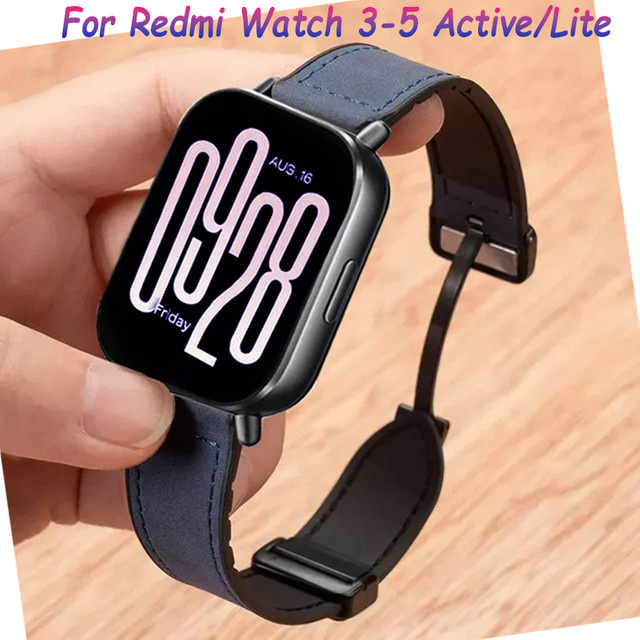Xiaomi Uhrenarmband Leder, Silikon, Schwarz, Unisex - Bild 1