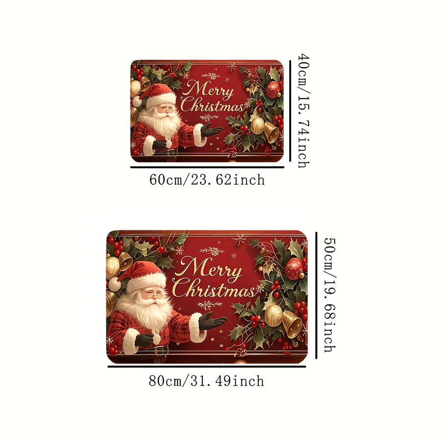 DUTRIEUX Weihnachtliche Willkommen Matte mit Santa Claus Motiv, Rot, B/T: 60 x 40 cm, Waschbar - Bild 5
