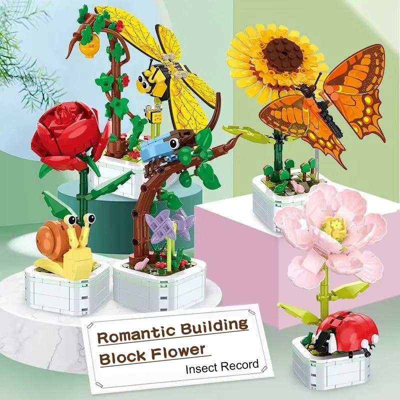 hairun DIY Mini Schmetterling Insekt Topfpflanze Bonsai Blume, Baustein Figur, Kunststoff - Bild 2