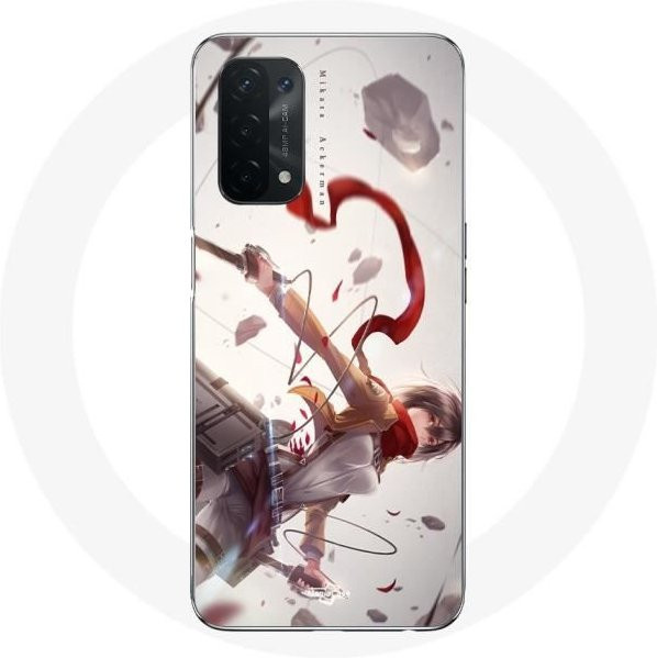 Handyhülle für Oppo A74 mit Mikasa Ackerman Attack on Titan Manga Design in Schwarz und Multicolour - Bild 1