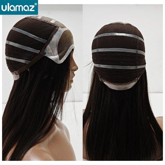 Ulamaz Naturhaar-Perücke, Unisex, Schweizer Spitze, atmungsaktiv - Bild 1