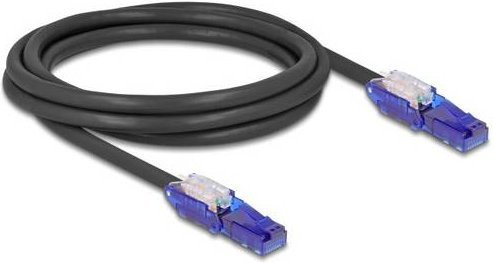 Delock RJ45 Patchkabel CAT 6 U/UTP Ethernet LAN Kabel Schwarz Violett Länge: 2,00 m - Bild 1
