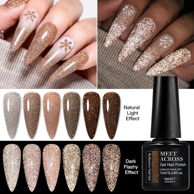 Meet Across Gel-Polish, Kaffeefarben, Schimmernd, 7 ml - Bild 1