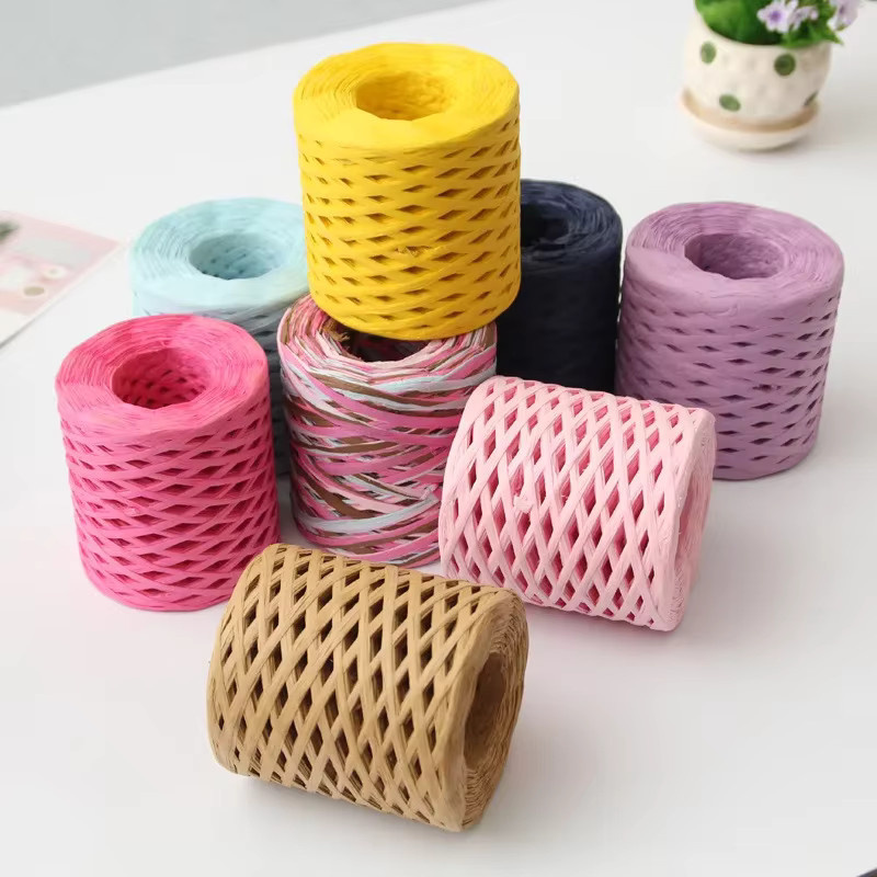 Beiges Raffia-Garn aus Papier für DIY Bastelarbeiten und Hochzeitsdekoration, 200 m - Bild 4