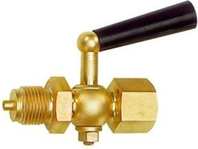 Riegler Manometer-Absperrhahn aus Edelstahl 1.4571 mit Muffe-Zapfen in Gold, G 1/2 - Bild 1