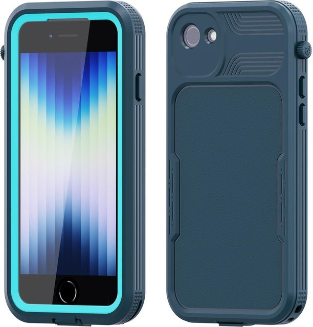 Wasserdichte und stoßfeste Schutzhülle für Apple iPhone SE, iPhone 7 und iPhone 8 in Transparent/Blau - Bild 1