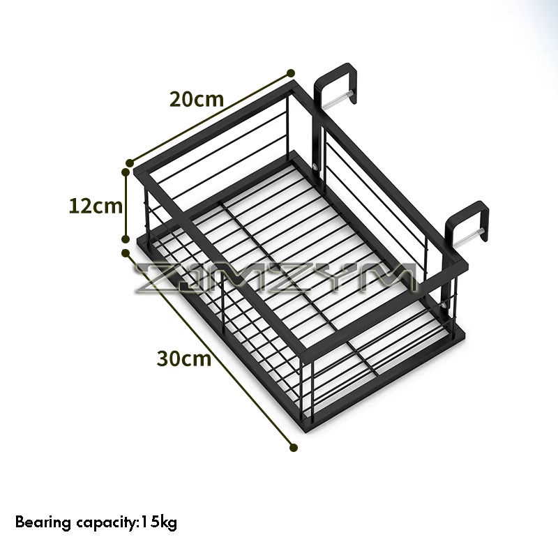 ZJMZYM Blumentopf Halterung Schwarz, Hänge-Regal für Balkon und Zaun, B/T/H: 30,0 x 20,0 x 12,0 cm - Bild 5
