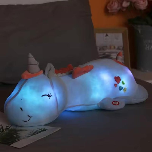 Linyi toy Einhorn Plüsch, blau, 60cm, leuchtend - Bild 1