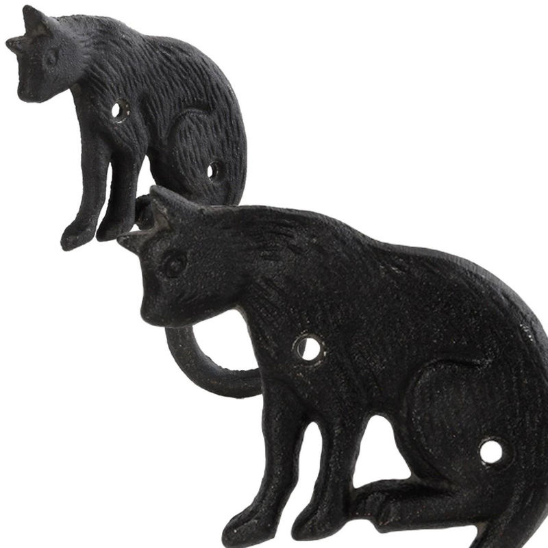 Super Merchant Garderobenhaken Chaton aus Metall in Schwarz, Wandmontiert, B: 10,8 cm, H: 15,3 cm - Bild 3