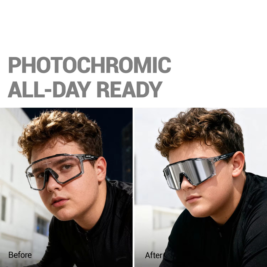 KAPVOE Sportsonnenbrille, Herren, Vollrand, Kunststoff, Photochrome - Bild 3
