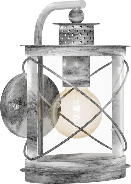Eglo Außenwandleuchte Hilburn in Silber antik aus verzinktem Stahl mit E27 Fassung und IP44 Schutzart - Bild 1