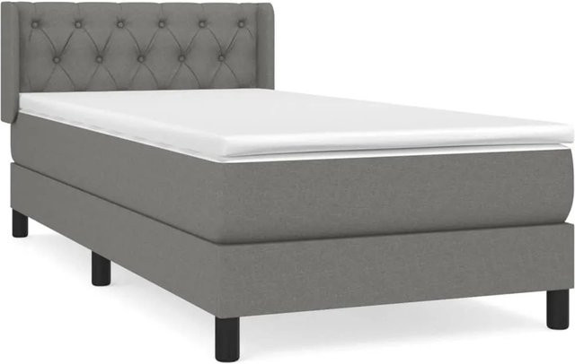 vidaXL Boxspringbett mit Matratze Hybrid-Design in Dunkelgrau, B/T/H: 80 x 200 cm - Bild 1