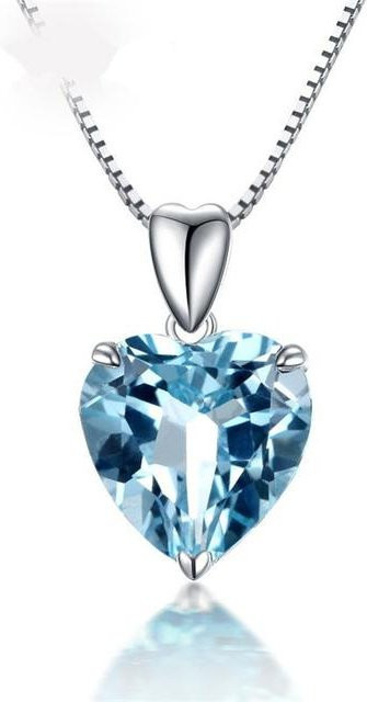 Wucifang Jewelry Halsketten-Anhänger, 925 Silber, blauer Topas, Damen, 45 cm - Bild 1