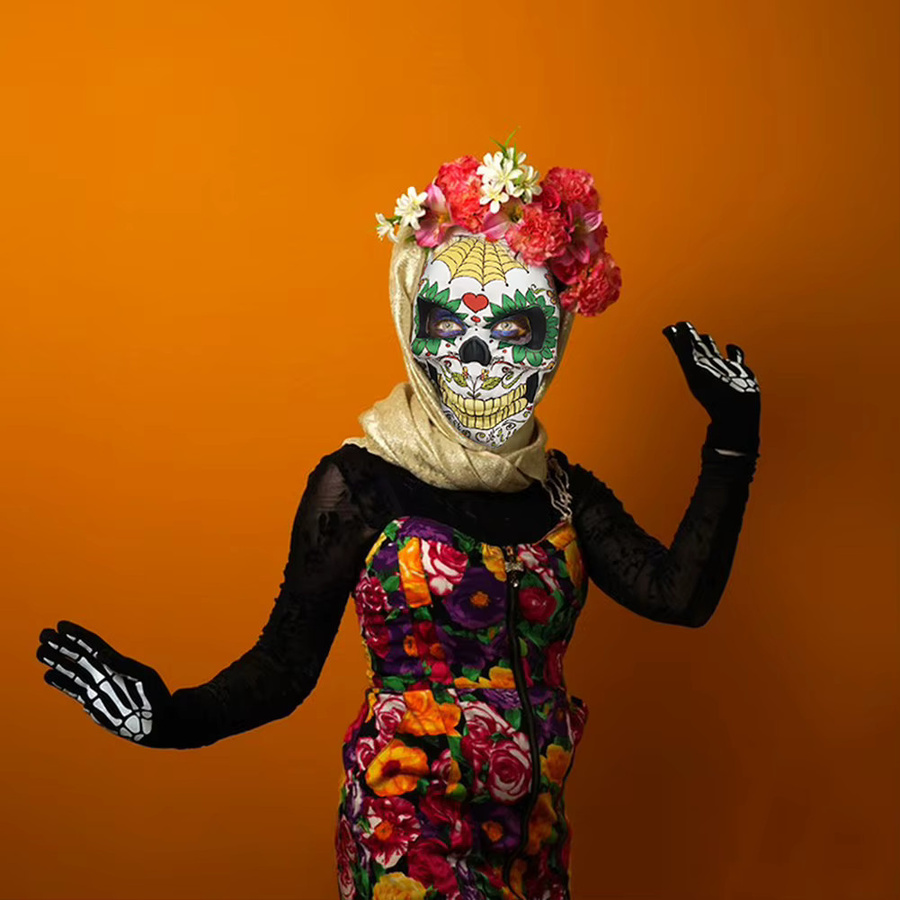 Frequeback Zombie-Skelett Maske, Vollgesichtsmaske, Unisex, Bunt / Mehrfarbig - Bild 2