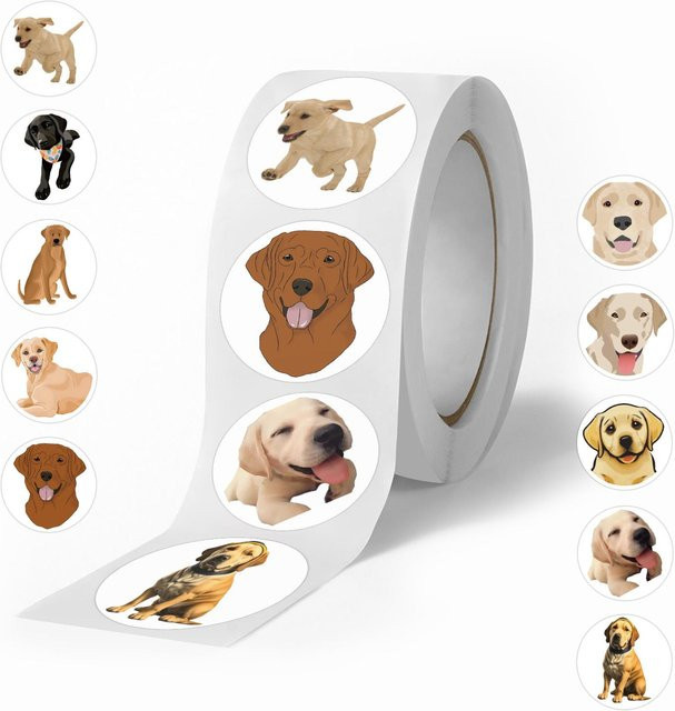 Labrador Retriever Tieraufkleber Rollenaufkleber 500 Stück - Bild 1