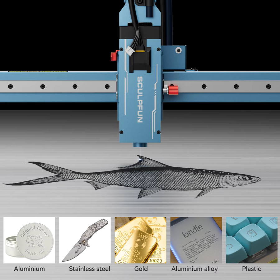 Sculpfun IR-2 Infrarot-Lasermodul 1064nm mit 2W Leistung und 0,03mm ultrafeinem Laserpunkt für die Gravur von Kunststoff und Metall - Bild 5