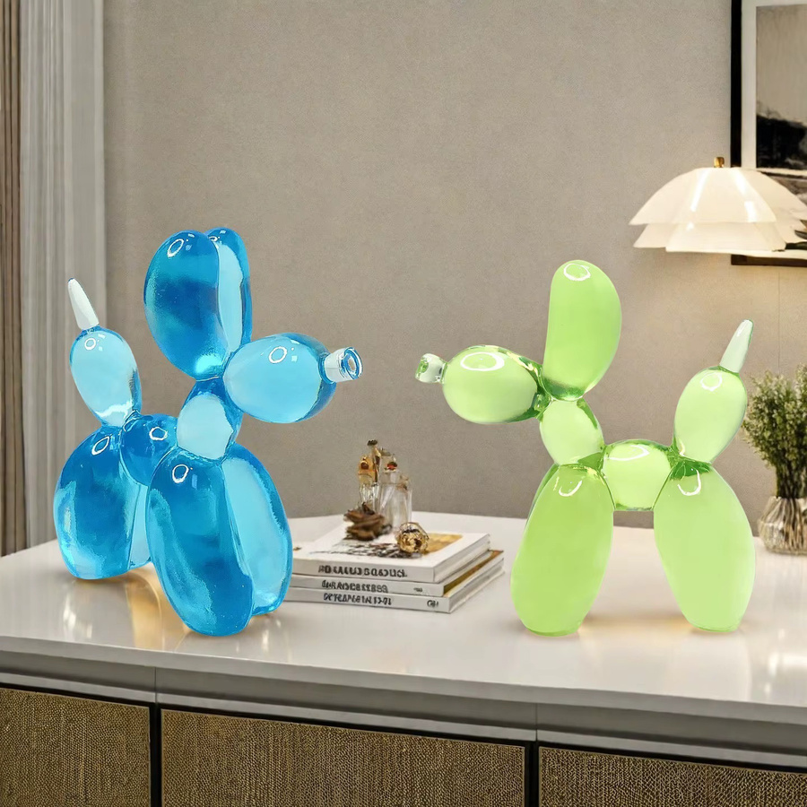 DEANSEN Ballon Hund Statue aus Harz in Multicolor als kreatives Desktop Ornament für dein Wohnzimmer - Bild 1