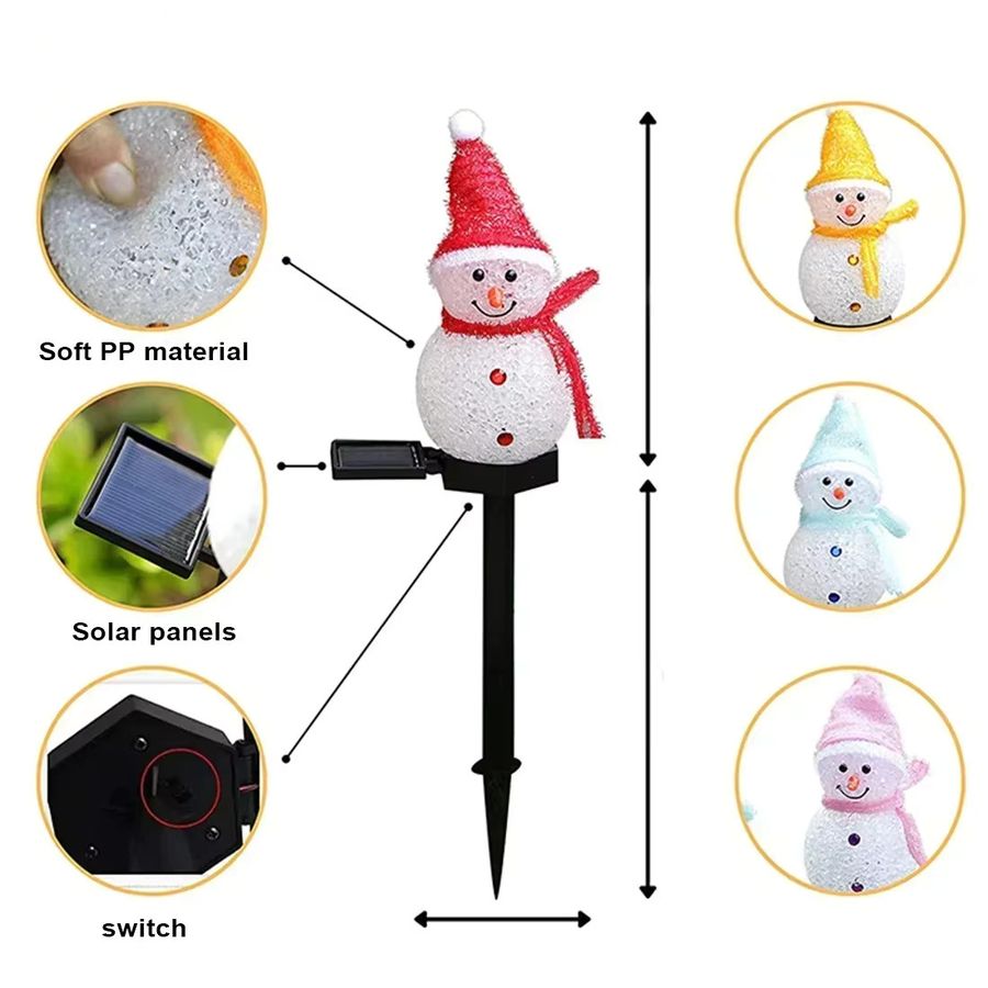Heinast Solar Schneemann LED Pfahl Lichter wetterfeste Gartenstecker für Haus und Hof - Bild 4