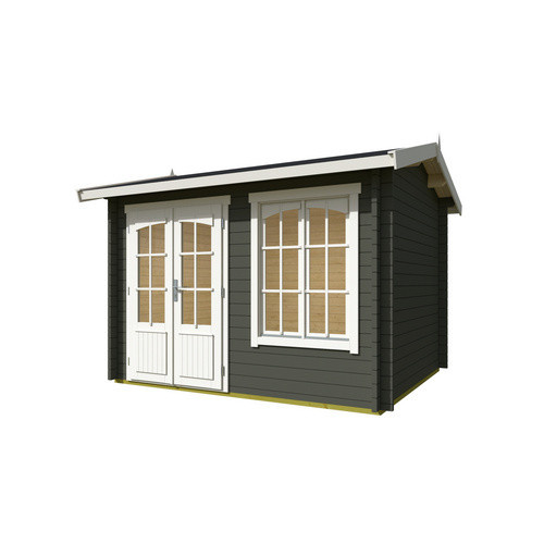 Lasita Gartenhaus Alex mit Satteldach in Grüngrau, B/H/T: 340 x 245,1 x 308,3 cm - Bild 2