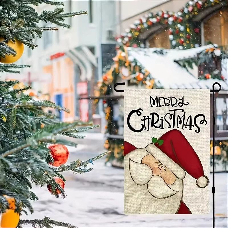 VIKAMA Weihnachtsmann Party-Flagge zur festlichen Dekoration für Haus, Garten und Veranda, B/H: 45 x 30 cm - Bild 2