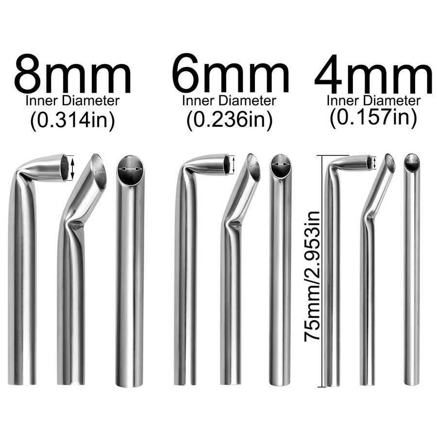 HONGTU BOBY JEWELRY Piercing Empfang Rohr, 304L Edelstahl, 4/6/8mm ID - Bild 2