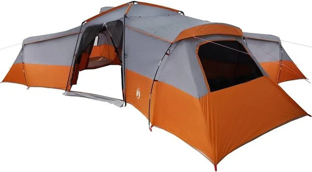 vidaXL Familienzelt in Grau und Orange aus Taft, B/T/H: 833 x 585 x 216 cm - Bild 1