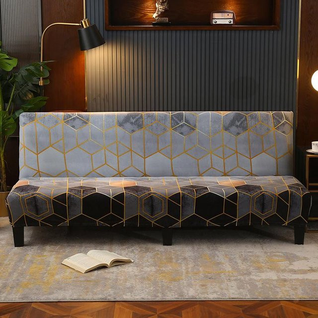 Yiran bag Stretch-Futonbezug für Sofas ohne Armlehnen, elastischer Couchbezug in Grau, Größe M für 160-185 cm - Bild 1