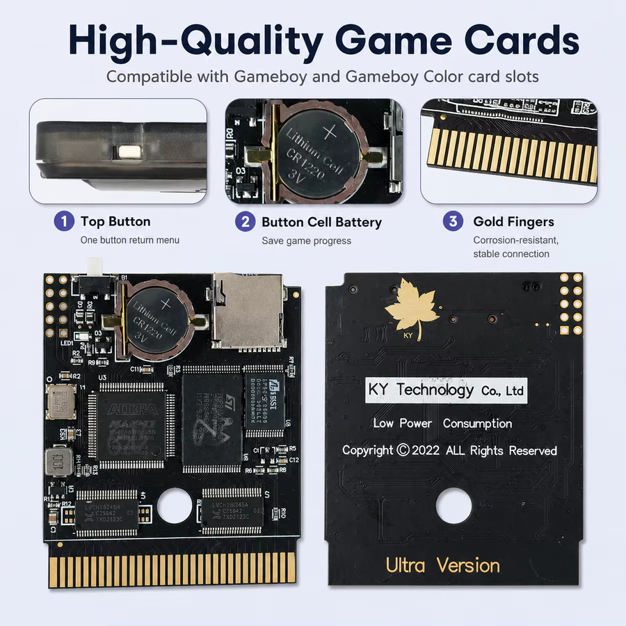 EVERDRIVE Flash-Kartusche mit 8GB Micro-SD-Karte kompatibel mit Game Boy, Game Boy Color und Game Boy Advance inklusive Menü-Rückkehr-Taste - Bild 2