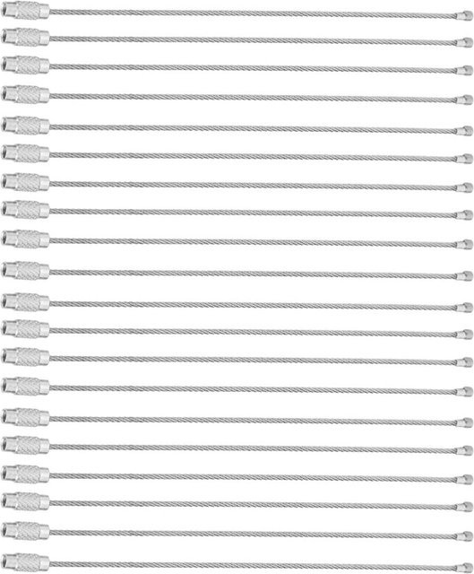 Schlüsselanhänger Edelstahl, Draht Kabel Seil, Silber - Bild 1