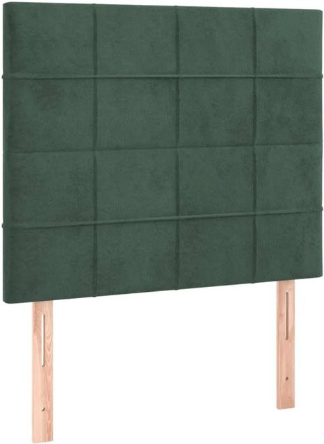 vidaXL LED Kopfteil aus Samt in Dunkelgrün mit USB-Ladeanschluss, B/H: 90 x 128 cm - Bild 1