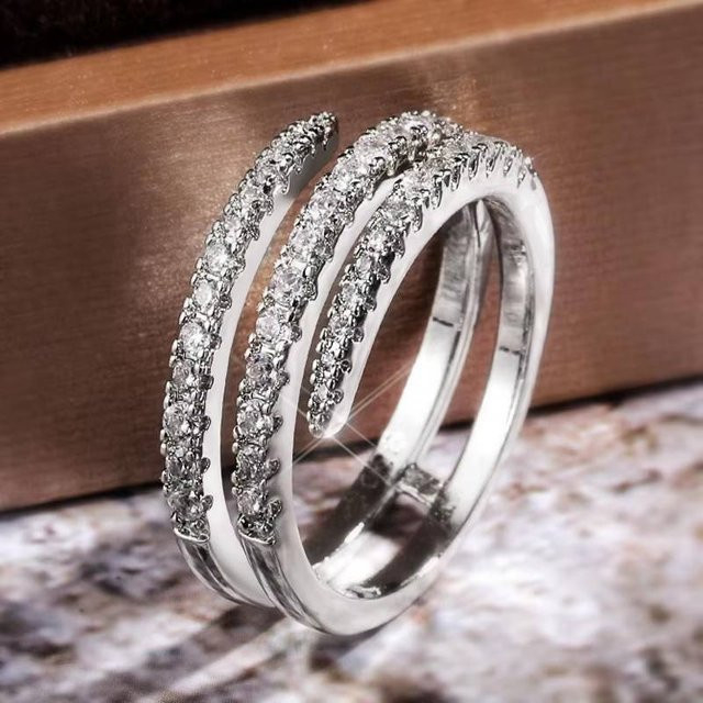 Huitan Ring, Zirkonia, Silber, Damen - Bild 1
