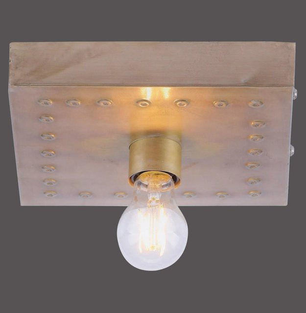 Just Light Deckenleuchte Samia 1-flammig in Gold-Antik aus Stahl im Industrial-Look mit E27 Fassung - Bild 1