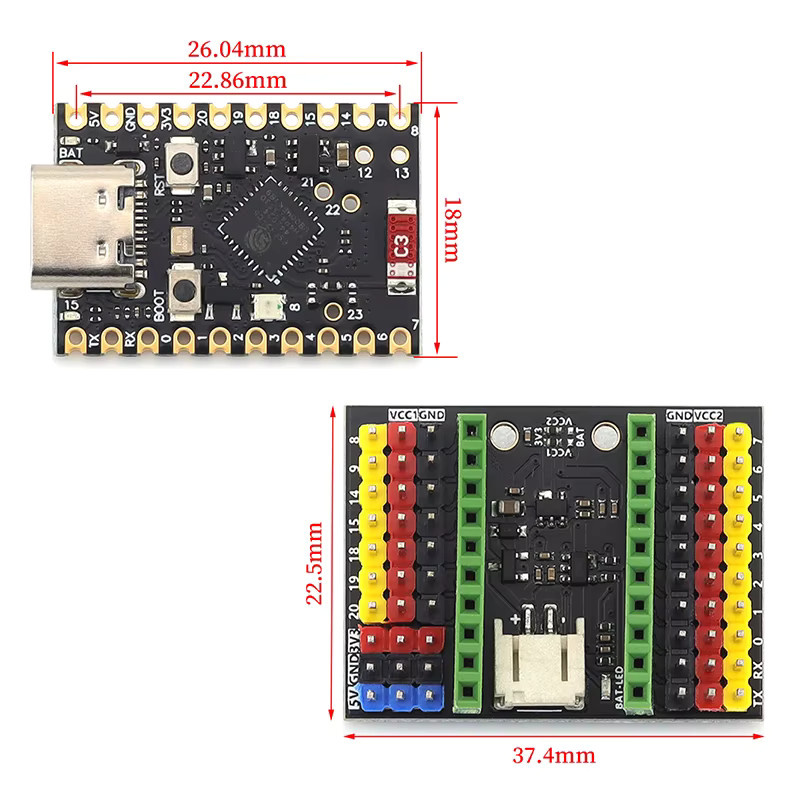 Stlxy ESP32-C6 SuperMini Entwicklungsboard Mikrocontroller Erweiterungsplatine in Schwarz - Bild 1