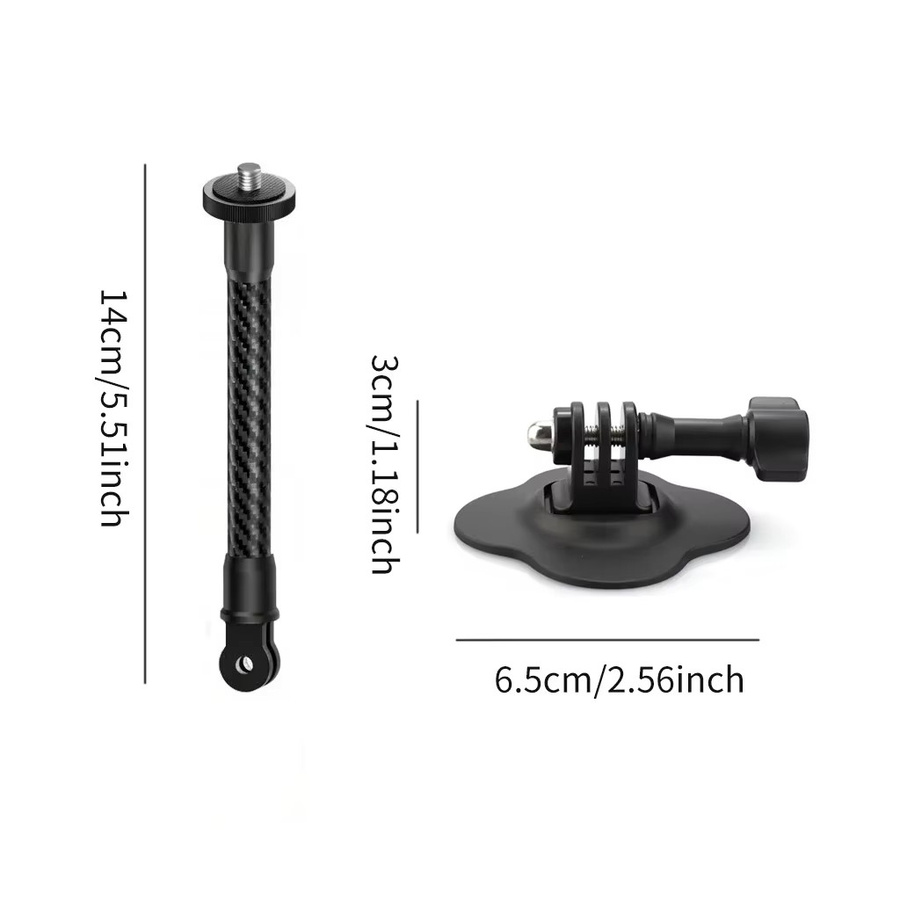 Erchang Flexibler Klebe-Helmhalter in Schwarz für Insta360 X5 X4 X3 Ace Pro GoPro Hero und DJI Osmo Action Kameras - Bild 4