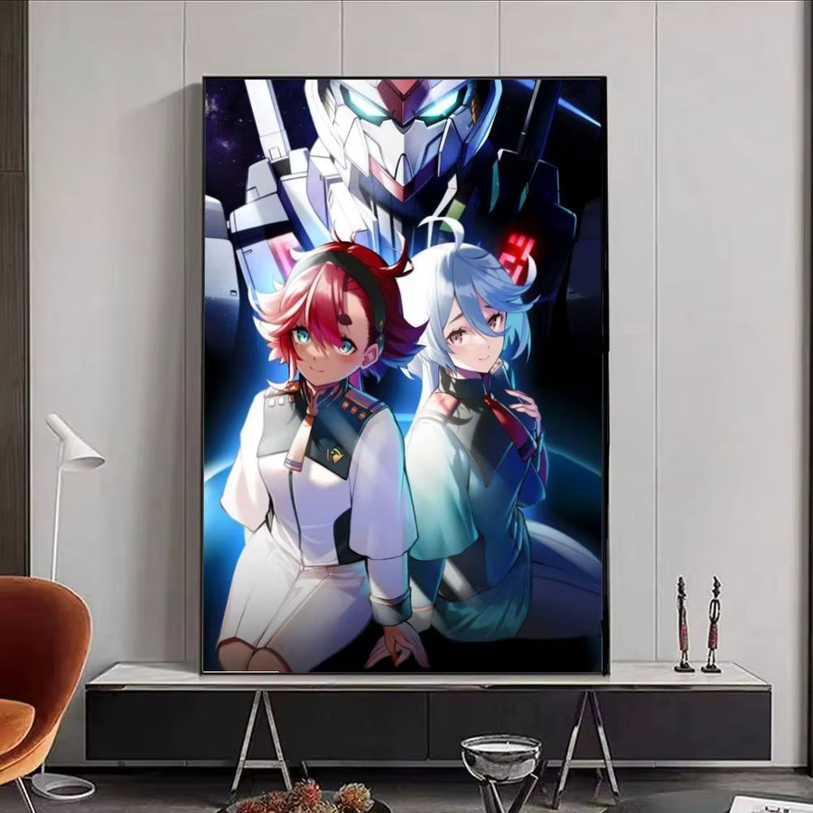 Anime Mobile Suit THE WITCH FROM MERCURY Wandaufkleber aus Papier, Mehrfarbig, Rechteckig - Bild 5